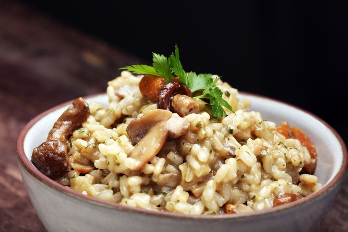 Brown rice risotto with mushroom